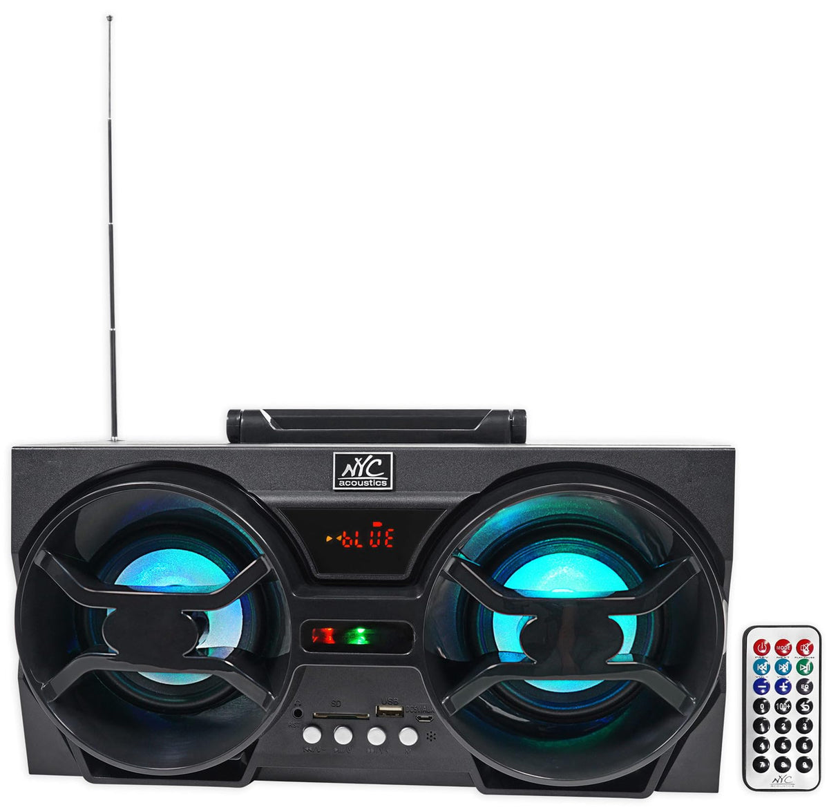 Audiosavings Bundle: Terminator TNP212D2 1200 Watt 2 Ohm Dual 12 Subwoofers/Sub Box/Amp Package Bundle with Free Dual 4" 30w Bluetooth Boombox Speaker w/USB, SD, LED+Remote (2 Items)
