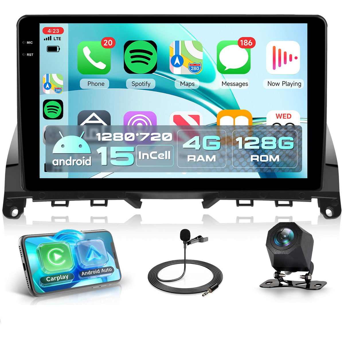 4G+128G Rimoody Car Radio Stereo for Mercedes Benz C-Class C300 C350 W204