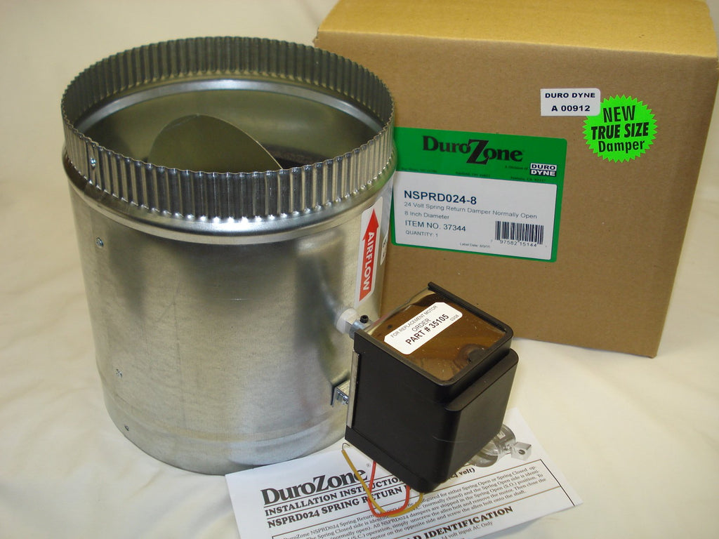 Durozone HVAC Motorized Electric Zone Control 24ac Power Damper 16 inch **Normally Ships Same Day**