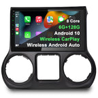 6GB+128GB Wireless CarPlay Car Radio for Jeep Wrangler 2015 2016 2017 Wireless Android Auto Android 10 Car Stereo 10.1 Inch QLED Touch Screen AM/FM WiFi Dual Bluetooth GPS Navigation Head Unit