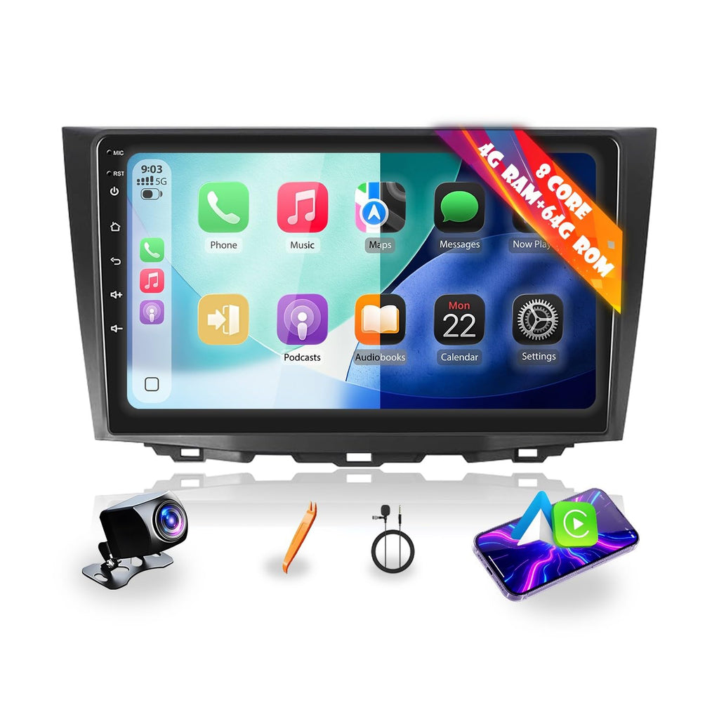 for Suzuki Kizashi 2010-2013 8 Core 4G+64G Car CarPlay Android Auto Navigation Stereo GPS Radio Reverse Camera Display 9" IPS Touchscreen Headunit Tablet Pad Media Player