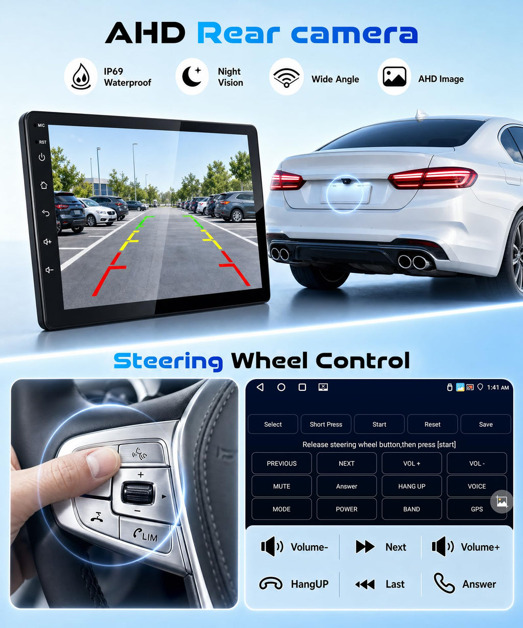 8 CORE 6G+128G Car Radio Stereo for Honda Civic 2006-2011 with Wireless CarPlay Android Auto, 10.1 Inch 1280 * 720P IPS Touch Screen Android 15 GPS 5Ghz-WiFi Bluetooth 32-Band DSP SWC Backup Camera