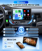 8 CORE 6G+128G Car Radio Stereo for Honda Civic 2006-2011 with Wireless CarPlay Android Auto, 10.1 Inch 1280 * 720P IPS Touch Screen Android 15 GPS 5Ghz-WiFi Bluetooth 32-Band DSP SWC Backup Camera