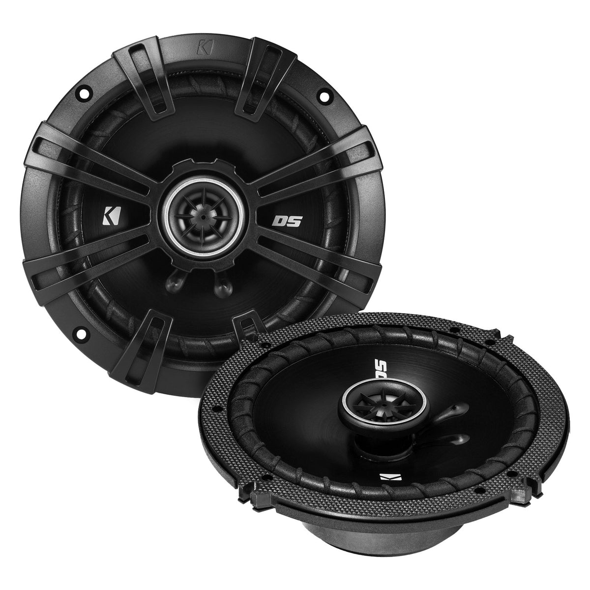 KICKER 4X 43DSC6504 6.5" 240 Watt Max Power 2-Way 4-Ohm Coaxial Car Audio Speakers, 4X 6.5 Adjustable Speaker Baffle, Pry Tool Set, 50 Feet 16 Gauge Speaker Wire