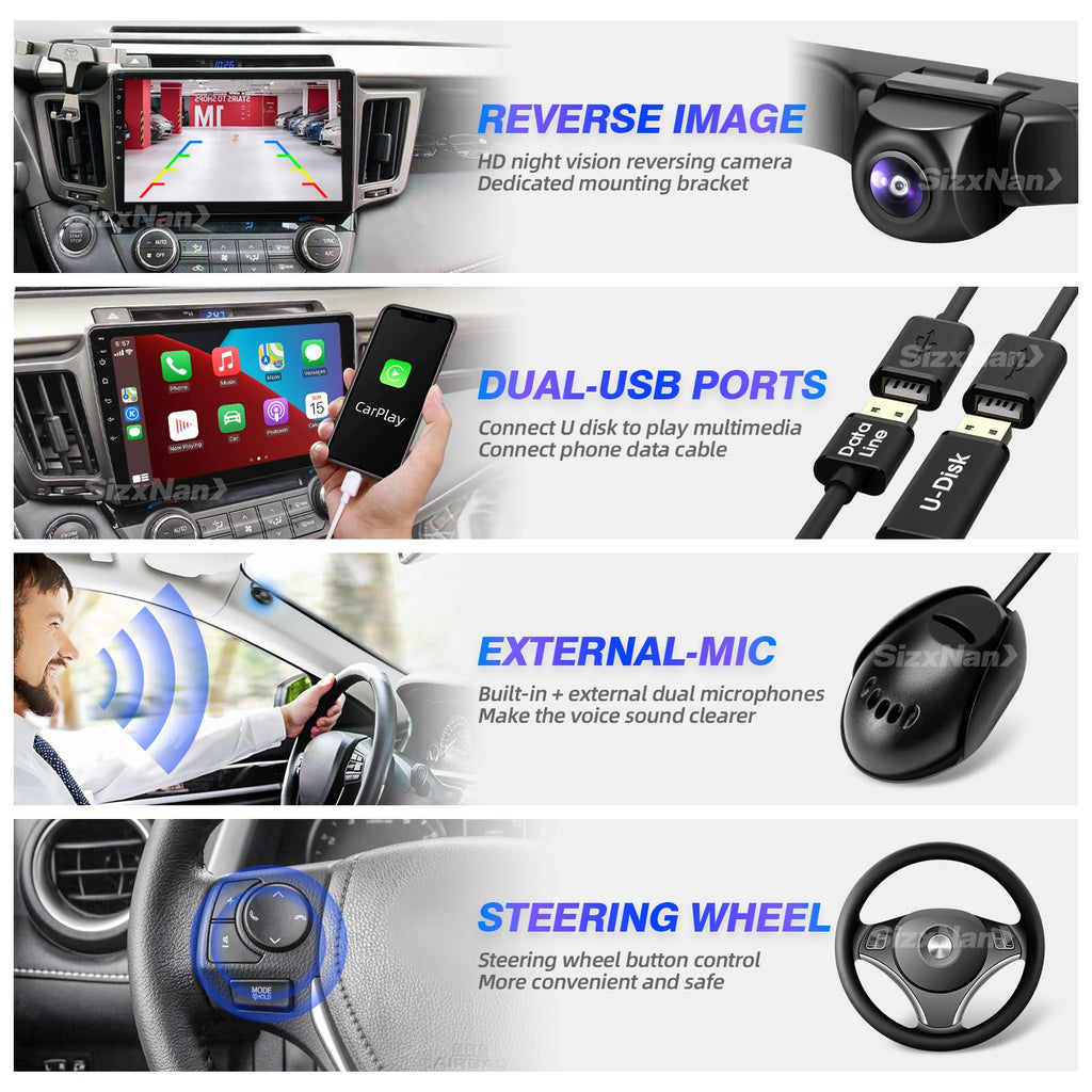for Toyota RAV4 2013-2018 Radio Stereo Wireless Carplay Auto
