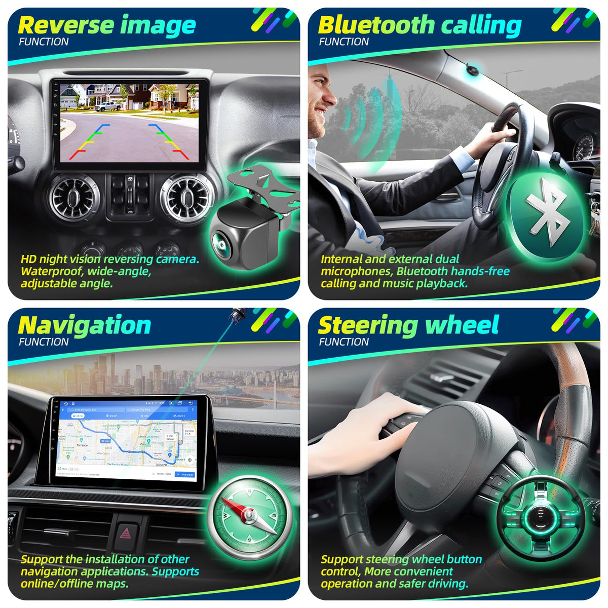 Radio Stereo Carplay Auto for Jeep Wrangler JK 2008-2017 RAM 2009-2012