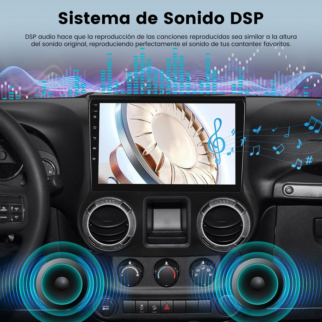NHOPEEW 2+64G 10.1 inch Android Stereo for Jeep Wrangler 2015 2016 2017