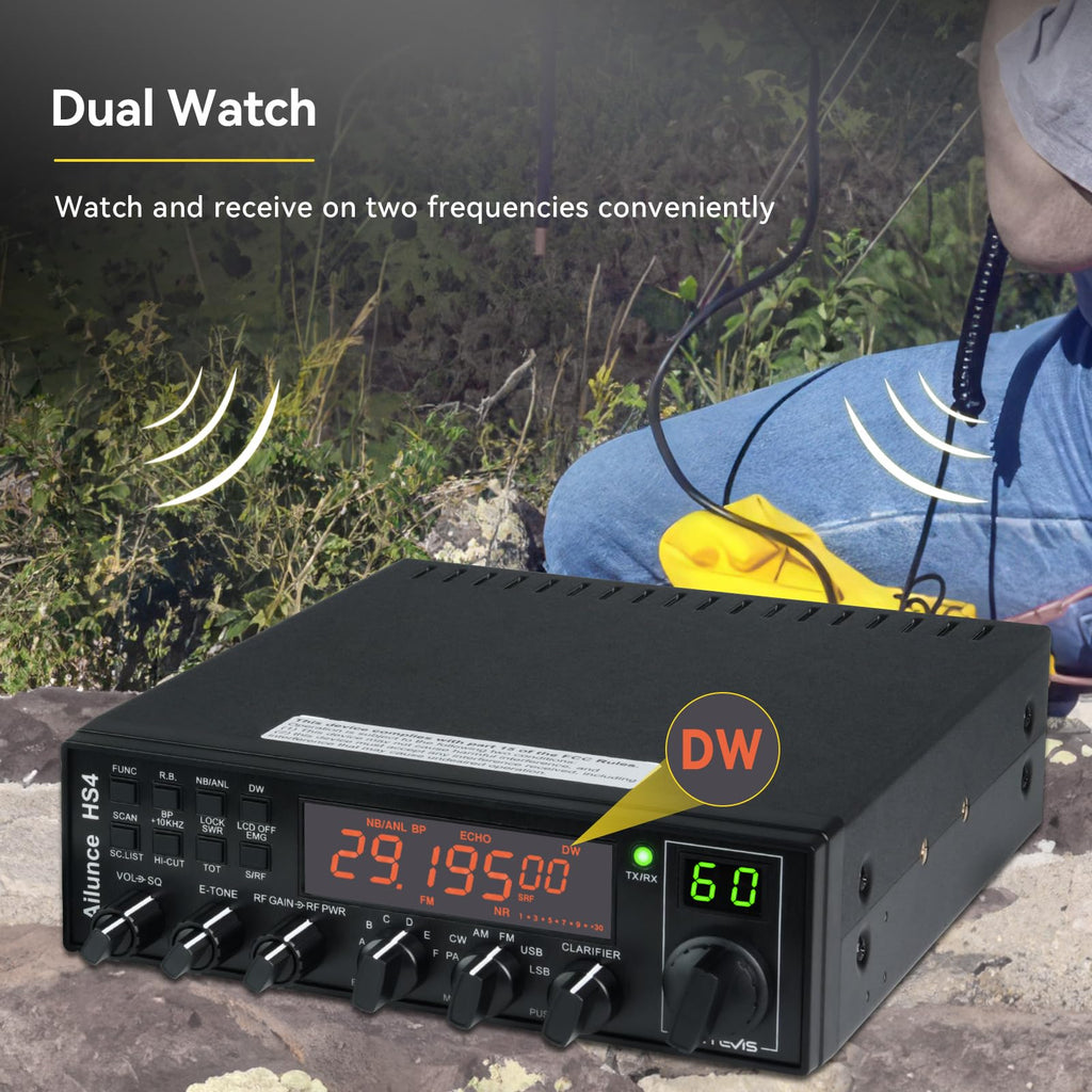 Retevis Ailunce HS4 10 Meter Radio, SSB CW AM FM PA Ham Radio Base Station
