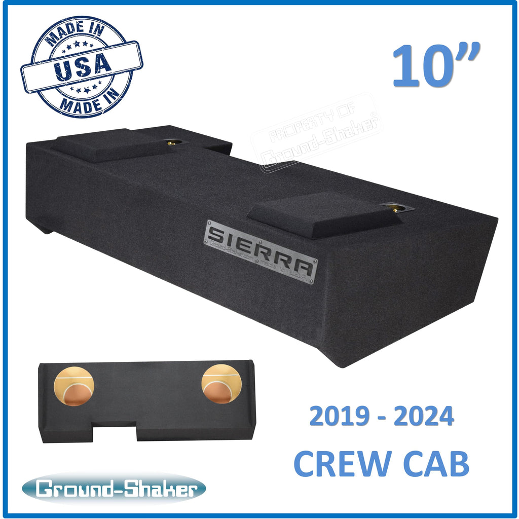 2019-2024 Sierra Crew Cab Truck Sub Box 10" Dual Subwoofer Enclosure