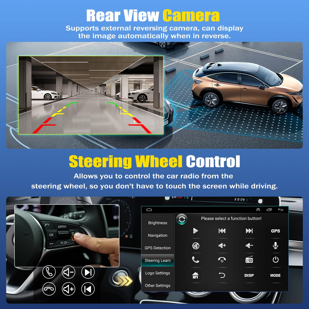 2+32G Double Din Android 14 Car Stereo for Ford F250 F350 F450 F550 Super Duty 2006-2014 with Wireless CarPlay Android Auto, 9.7 Inch Touchscreen Display Radio Player Head Unit with GPS Navigation SWC