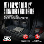 MTX Terminator Dual 12" Subwoofer Box w/Amp, Wiring Kit, & Capacitor