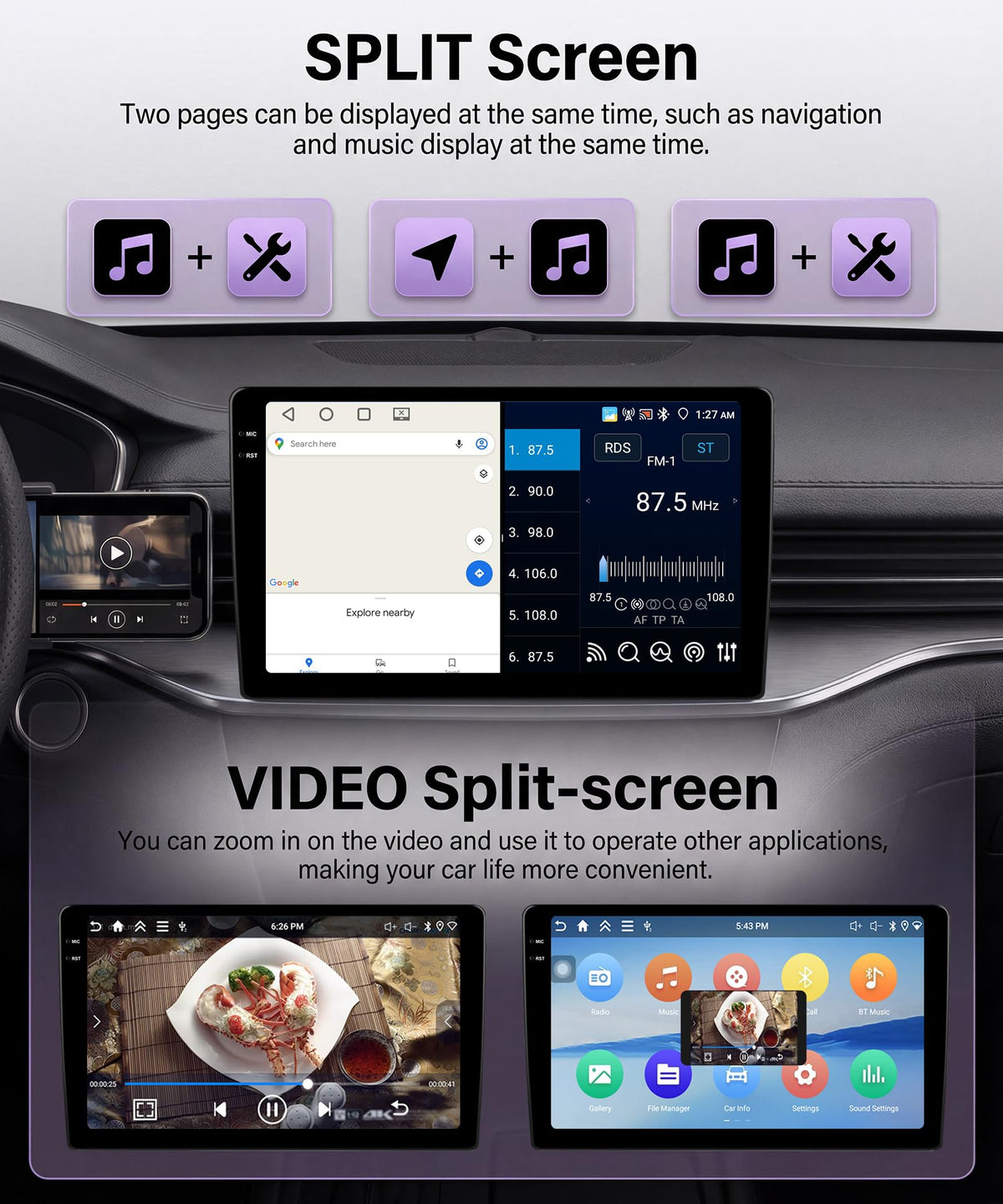 Rimoody 4G+128G Android Car Stereo for Mercedes Benz C Class W203 C200