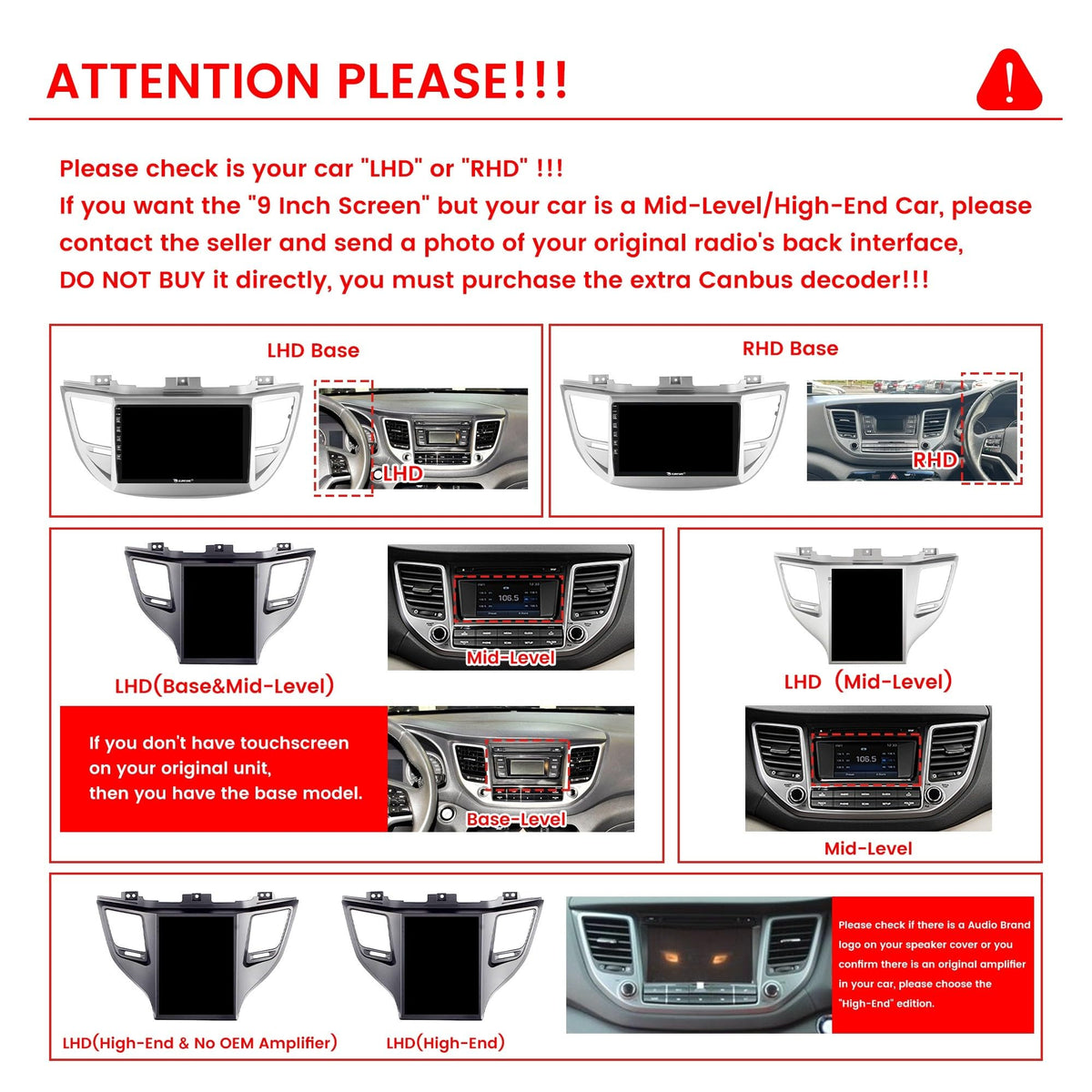 Tesla Style Car CarPlay Android Auto Navigation Stereo GPS Radio 9.7" IPS Touchscreen Headunit Tablet Pad Media Player for Hyundai Tucson 2015-2018 LHD（Basic）, if Applicable Octa Core 4G+64G Silver