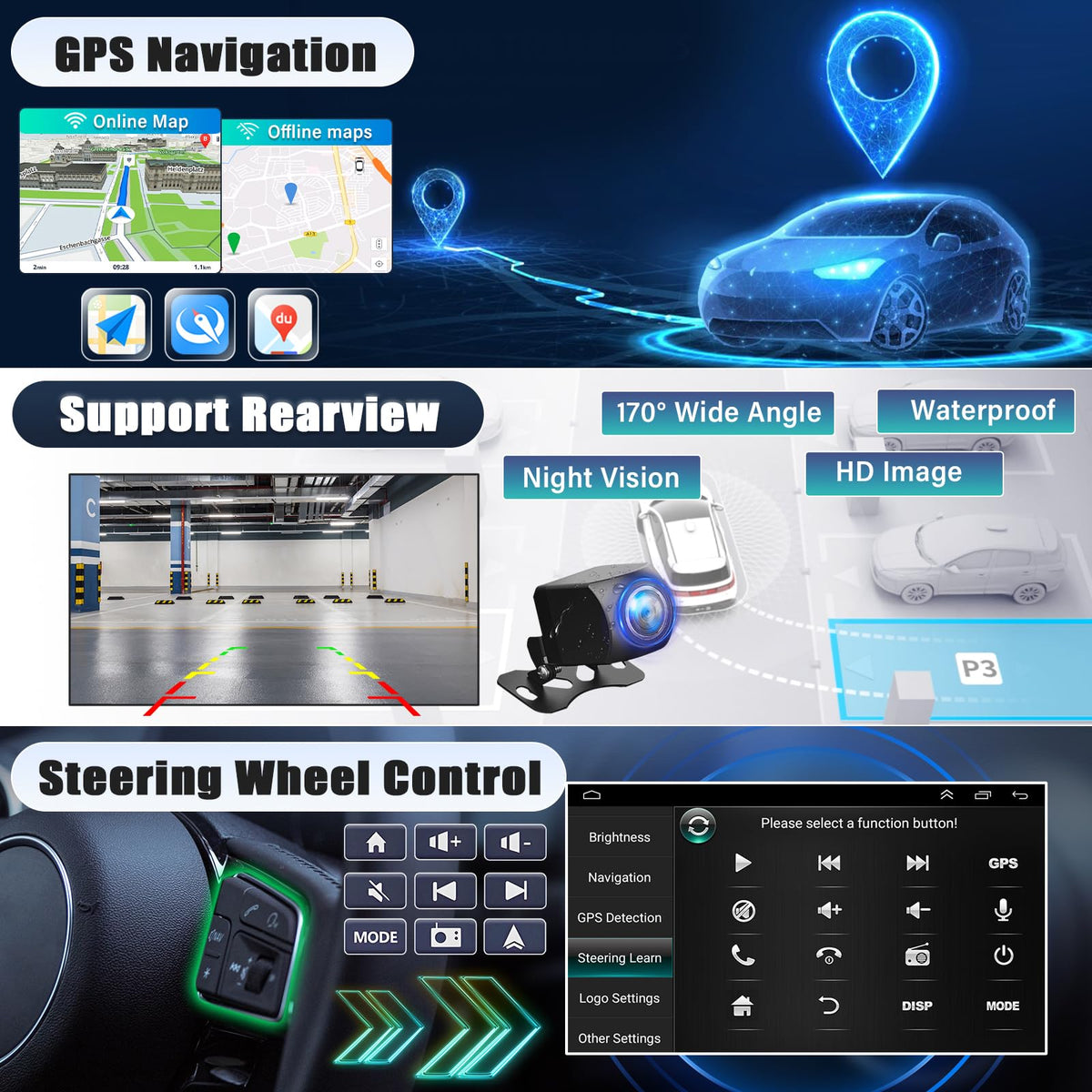 Car Stereo Radio Compatible for Chevrolet Equinox 2010-2017 GMTheta with Carplay Android Auto GPS Navigation 9.7in Touchscreen Car Radio Player with Bluetooth WiFi FM SWC Mirror Link + Backup Camera