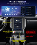 8 Core+64G Car Radio for Ford Mustang 2015–2023 Upgrade Android 15 Tesla Style Vertical Car Stereo with IPS Touchcreen, Support Factory Cam with Wireless CarPlay & Android Auto Weather AM/FM/DSP WiFi