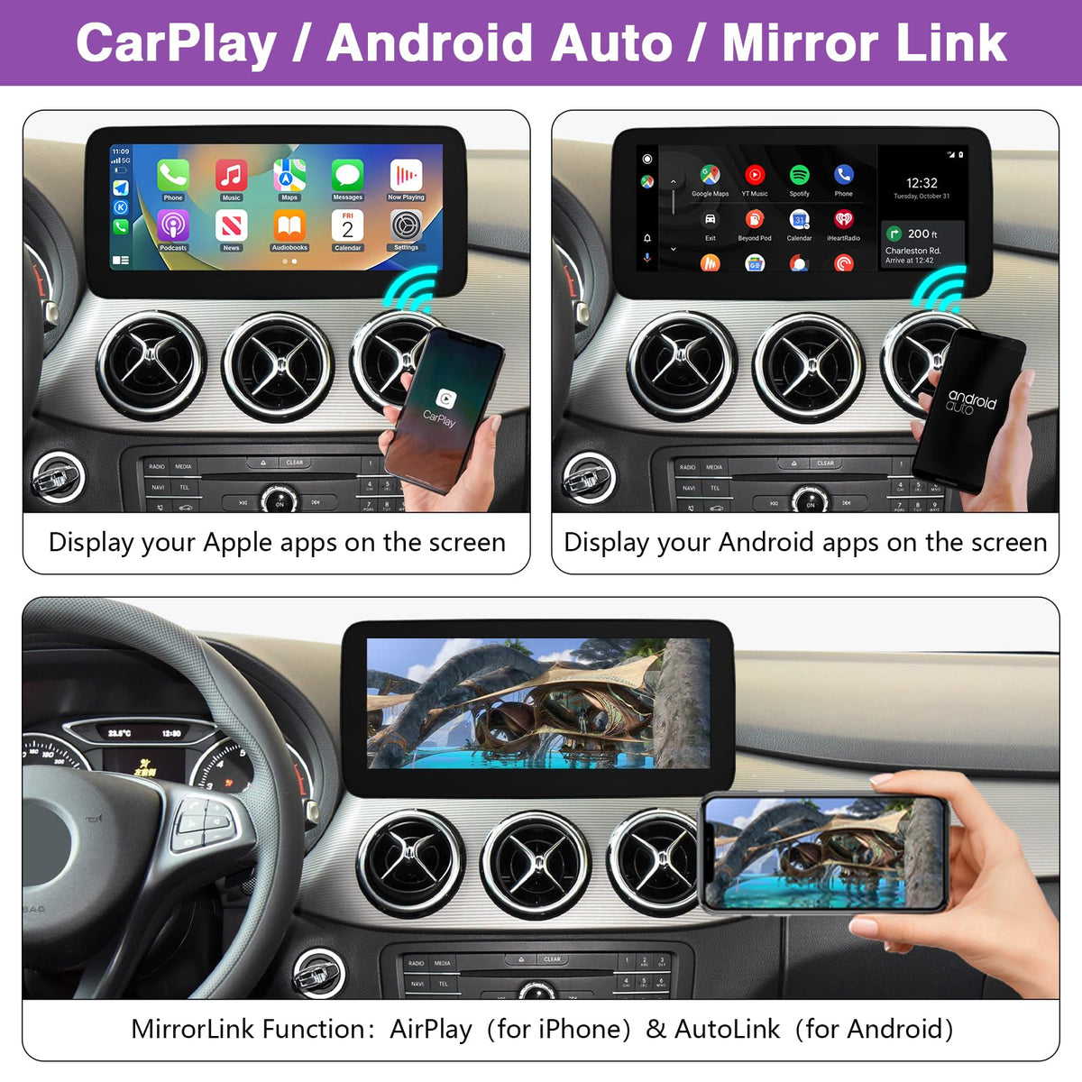 2026 10.25" CarPlay Screen for Mercedes-Benz A/B/CLA/GLA/G