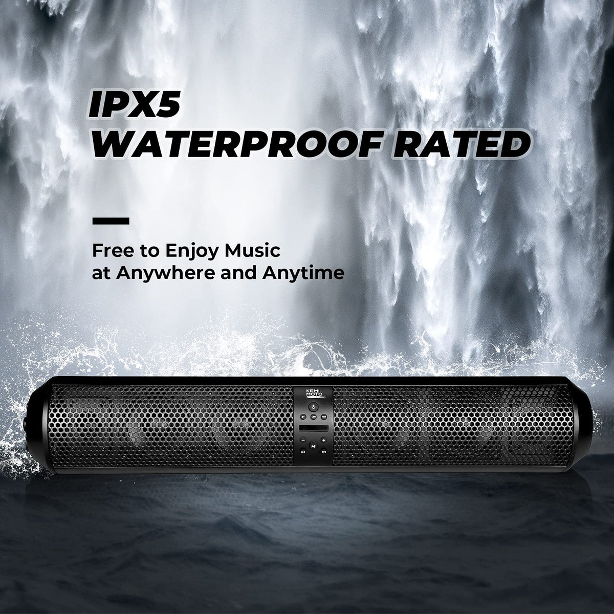 KEMIMOTO 28 Inch UTV Sound Bar 4X Subwoofer 2X Tweeter True Wireless Remote
