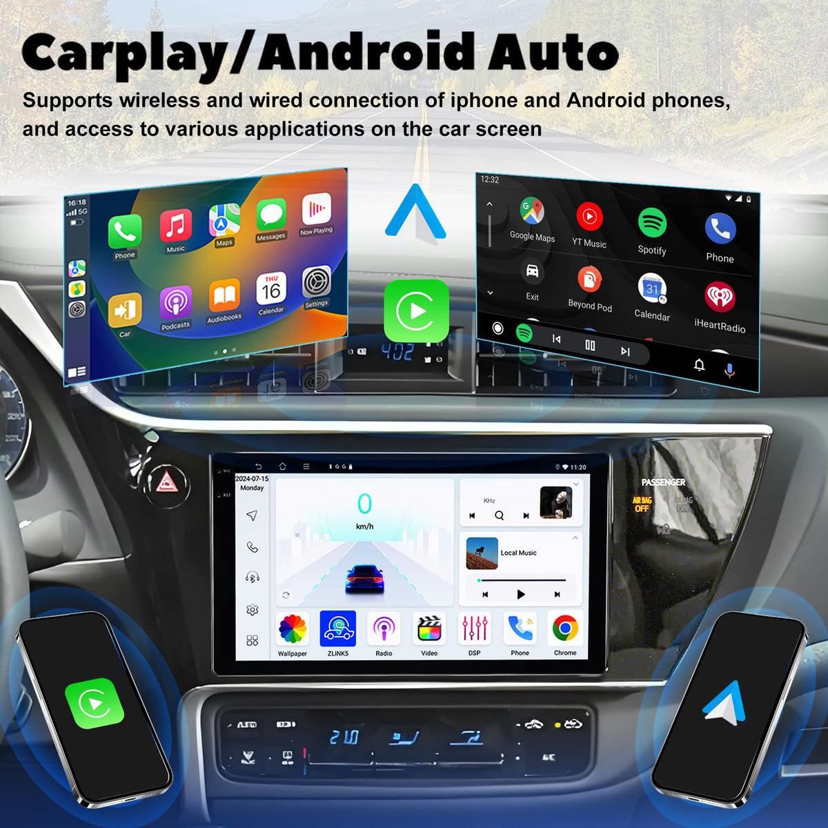 2+64GB 9 Inch Car Stereo for Toyota Corolla 2017-2018 CarPlay