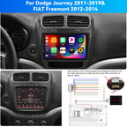 [8 Core 4G+64G] Car Radio for Dodge Journey 2011-2019 with Wireless Carplay Android Auto,9'' Touchscreen Android 15 Dodge Journey Car Stereo with WiFi/GPS Bluetooth FM/RDS 32EQ DSP+AHD Backup Camera