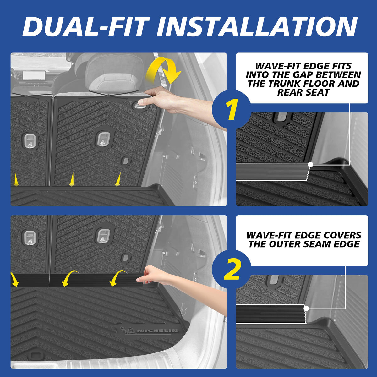 Michelin Vehicle Mats, All-Weather TPE Custom Fit Liner for 2025-2027 Chevy Equinox Gas/GMC Terrain, Premier, Not Fit Equinox EV