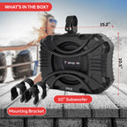 Pyle Powersport Subwoofer System - 10" Passive Subwoofer with Durable Weatherproof Housing - Compact 400W Car Sub Speaker with Quick-Mount Brackets for UTVs, Boats & Outdoor Vehicles - Black