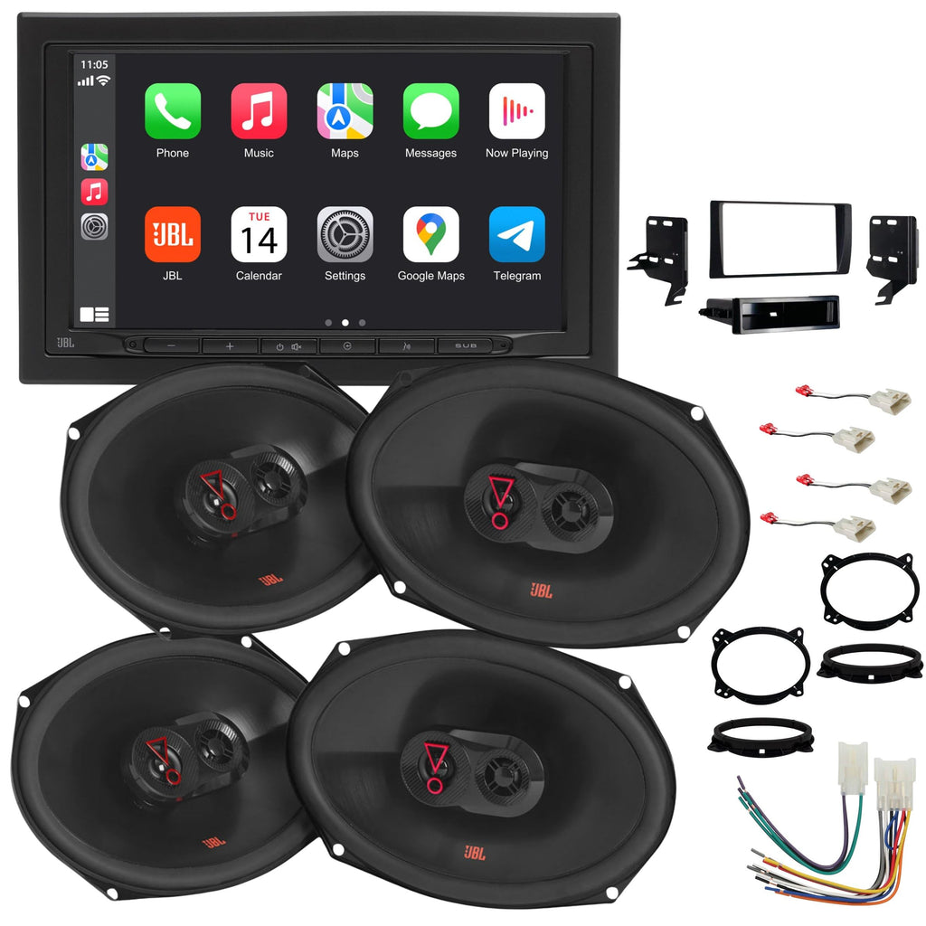 JBL Legend 700 7" Double DIN Car Stereo w/ Stage3 9637F 6x9 Speakers & Metra Install Kit – Wireless CarPlay Android Auto – 420W Max Speaker Powe