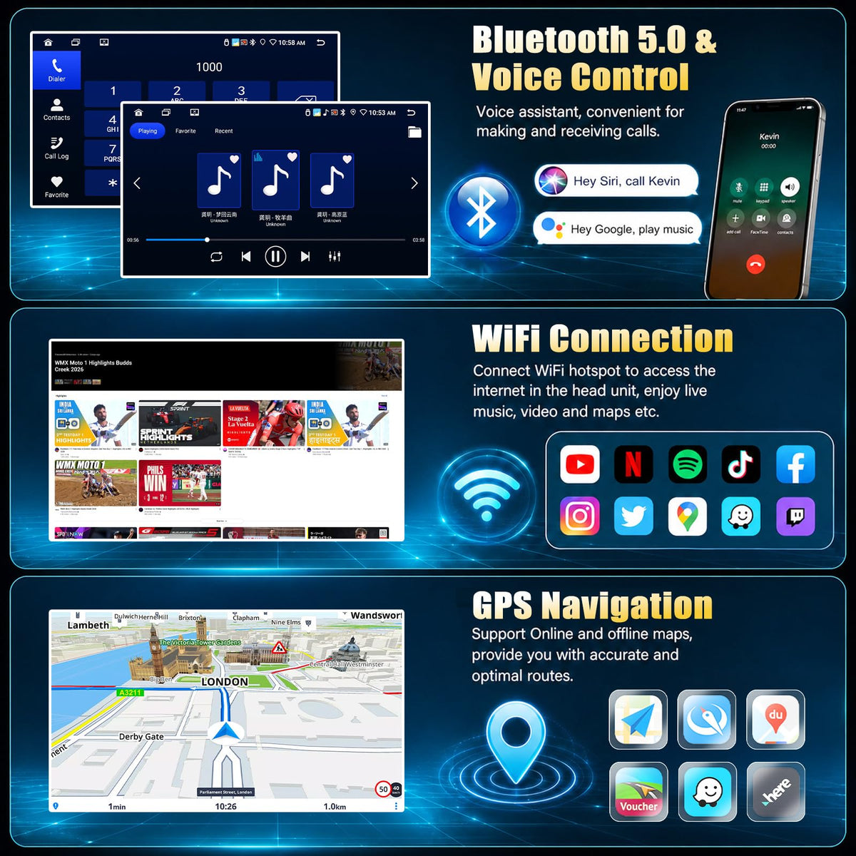 8 Core 6+128G Android Car Radio for Dodge Grand Caravan 2011-2020 Chrysler Town & Country 2011-2016 Grand Voyager 2011-2015 CarPlay Android Auto 1080P Backup Camera 9” Touchscreen WiFi GPS Bluetooth