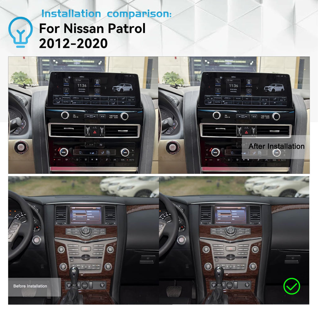 12.8 Inch for Nissan Patrol 2012-2020 for Tesla-Style Touchscreen Stereo