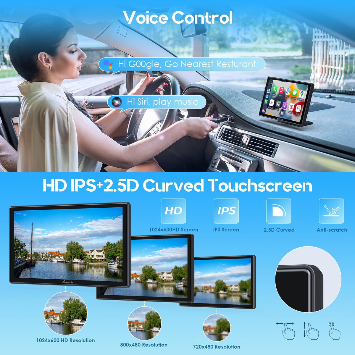 CARPURIDE 9" W901 Plus, Wireless CarPlay & Android Auto & Android 12.0