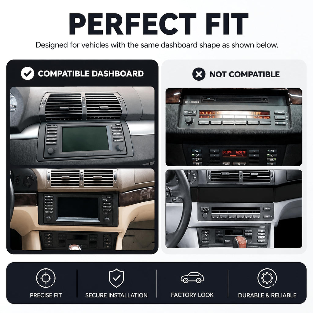 Android 14 Car Radio Stereo for BMW E53 X5 E39 M5 E38 1999-2007, 7" Touchscreen, Wireless CarPlay Android Auto, GPS, BT, SWC, WiFi 5G, DSP, FM RDS, Camera, 6m Extension, Dash Kit