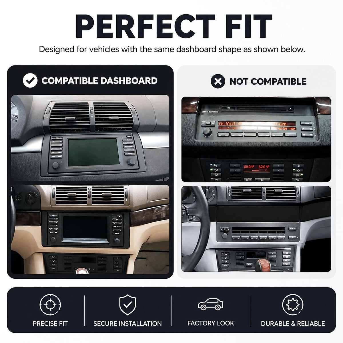 Android 14 Car Radio Stereo for BMW E53 X5 E39 M5 E38 1999-2007, 7" Touchscreen, Wireless CarPlay Android Auto, GPS, BT, SWC, WiFi 5G, DSP, FM RDS, Camera, 6m Extension, Dash Kit