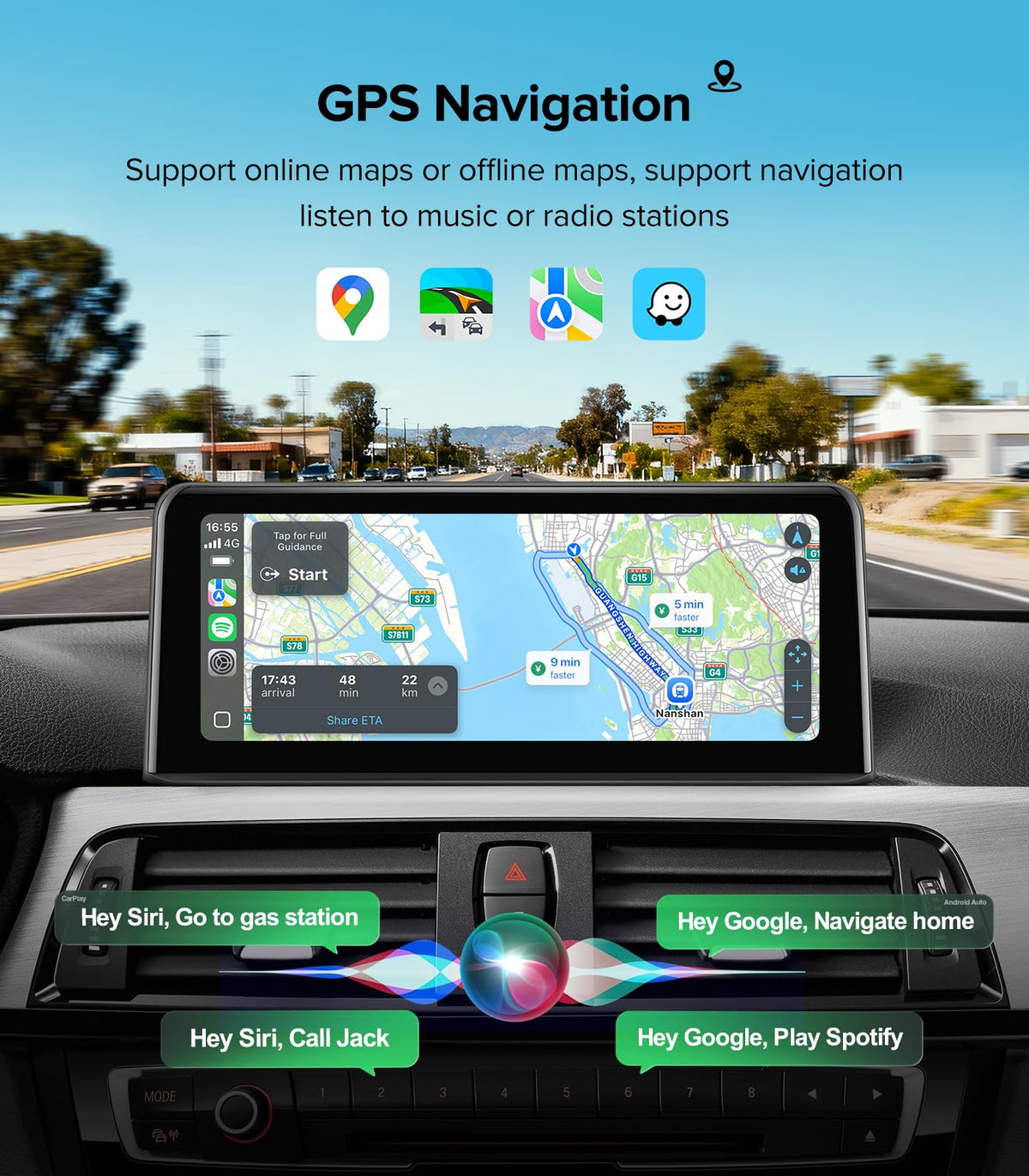 10.25" Linux CarPlay Radio Screen for BMW 3/4 Series (NBT System) 2013-2016