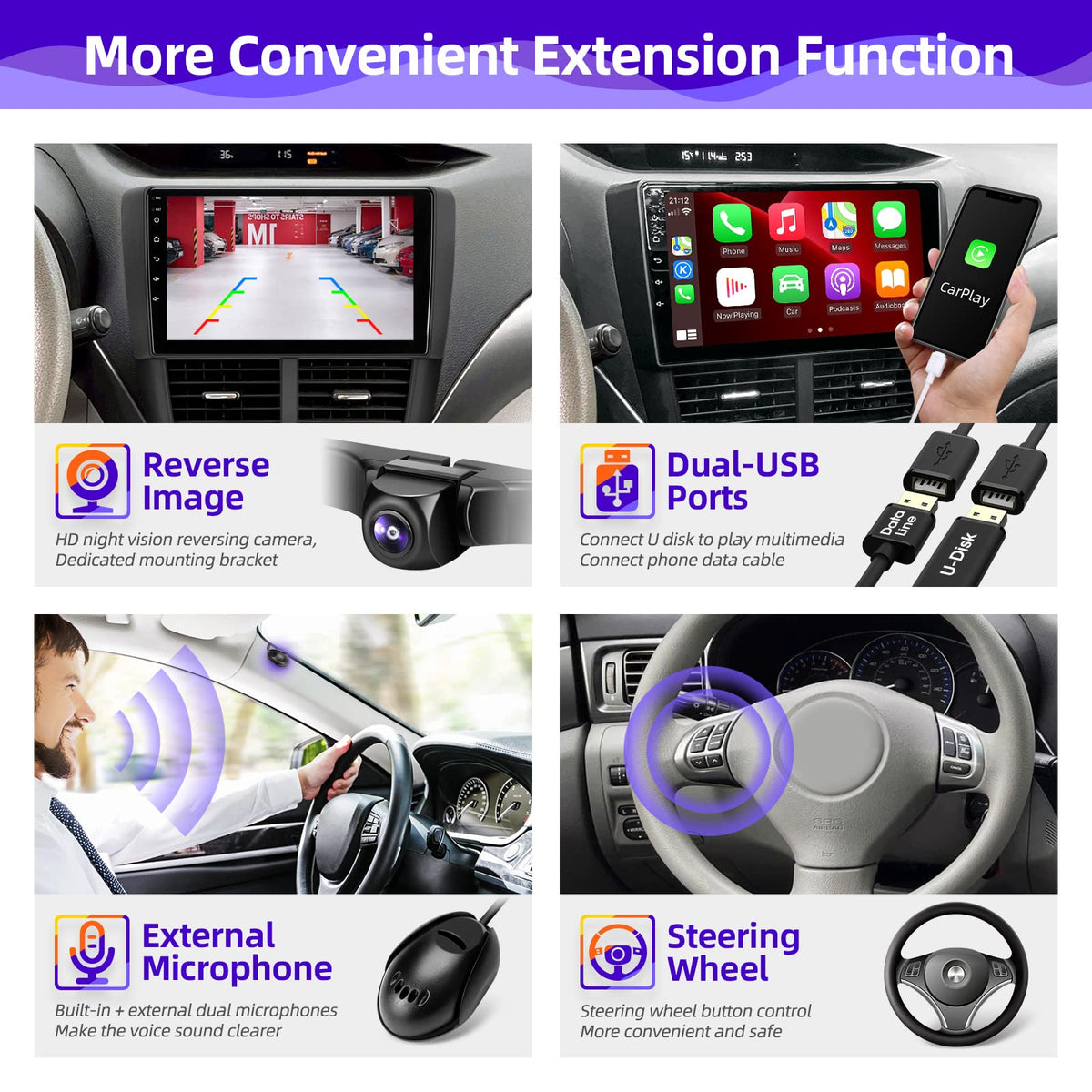 for Subaru Forester Impreza WRX 2008 09 2010 2011 2012 Radio Stereo Carplay