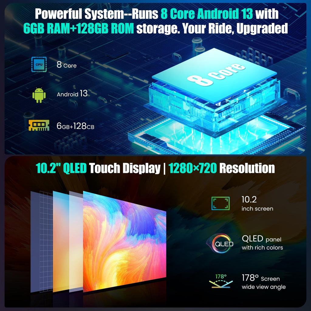 Premium 10.2" QLED Android 13 Car Stereo for Toyota Camry 2012-2014