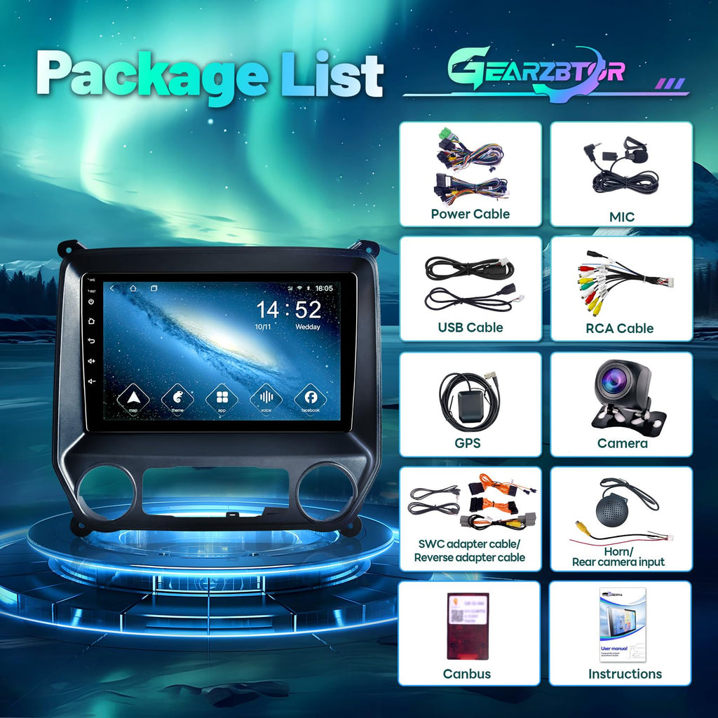 Radio Upgrade for Chevy Silverado Gmc Sierra 2014-2018,Carplay Android Auto