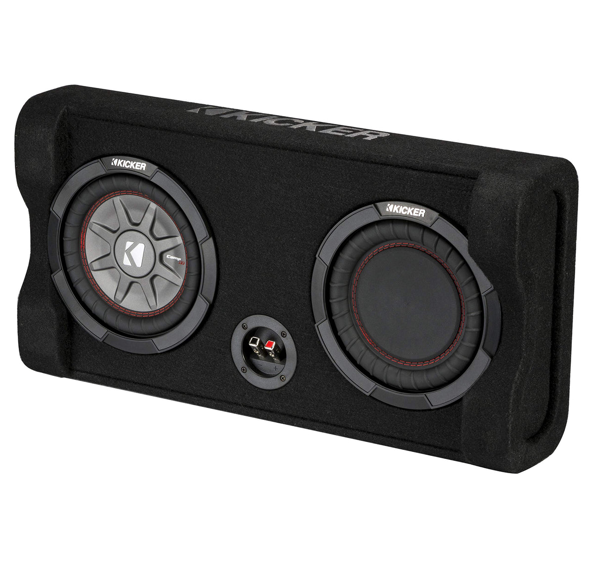 Harmony Audio Kicker 47TRTP82 Car Audio Down Firing 8" Thin Sub Box Passive Radiator Bundle with Harmony HA-A400.1 Amplifier & Amp Kit