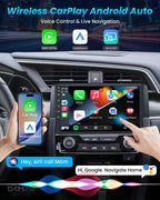 [8Core 4GB RAM 64GB ROM] Car Radio for Honda Civic 2016-2021: 9" 1280 * 800 HD Touchscreen Stereo with Wireless Carplay Android Auto 5G WiFi GPS Bluetooth FM AM DSP SWC 1080P Backup Camera