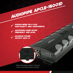 Audiopipe APCLE-18001D Class D 1800 Watt RMS Monoblock Amp Kit Car Audio Sound System Amplifier with Bass Knob and Overload Protection, Black (2 Pack)