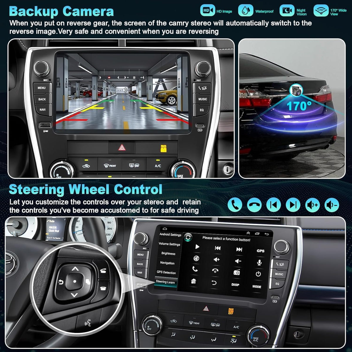 Car Radio for Toyota Camry 2015-2017 with Key Support Carplay Android Auto