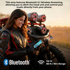 DS18 X4BT 4-Channel Bluetooth Amplifier with Bluetooth 5.1 Streaming Built-in – Ultra Compact Class D Full-Range Amp, Play Music Wirelessly from Your Phone, 4 x 70W Rms, Motorcycle & Car Audio