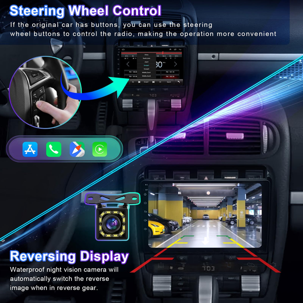 9.7'' Android 13.0 Car Radio Stereo for Ford Transit 2013 2014 2015 2016 2017 2018 2019,for Ford Transit Custom 2014-2019 Touchscreen Radio with Carplay & Android Auto Support Bluetooth (4+64G)