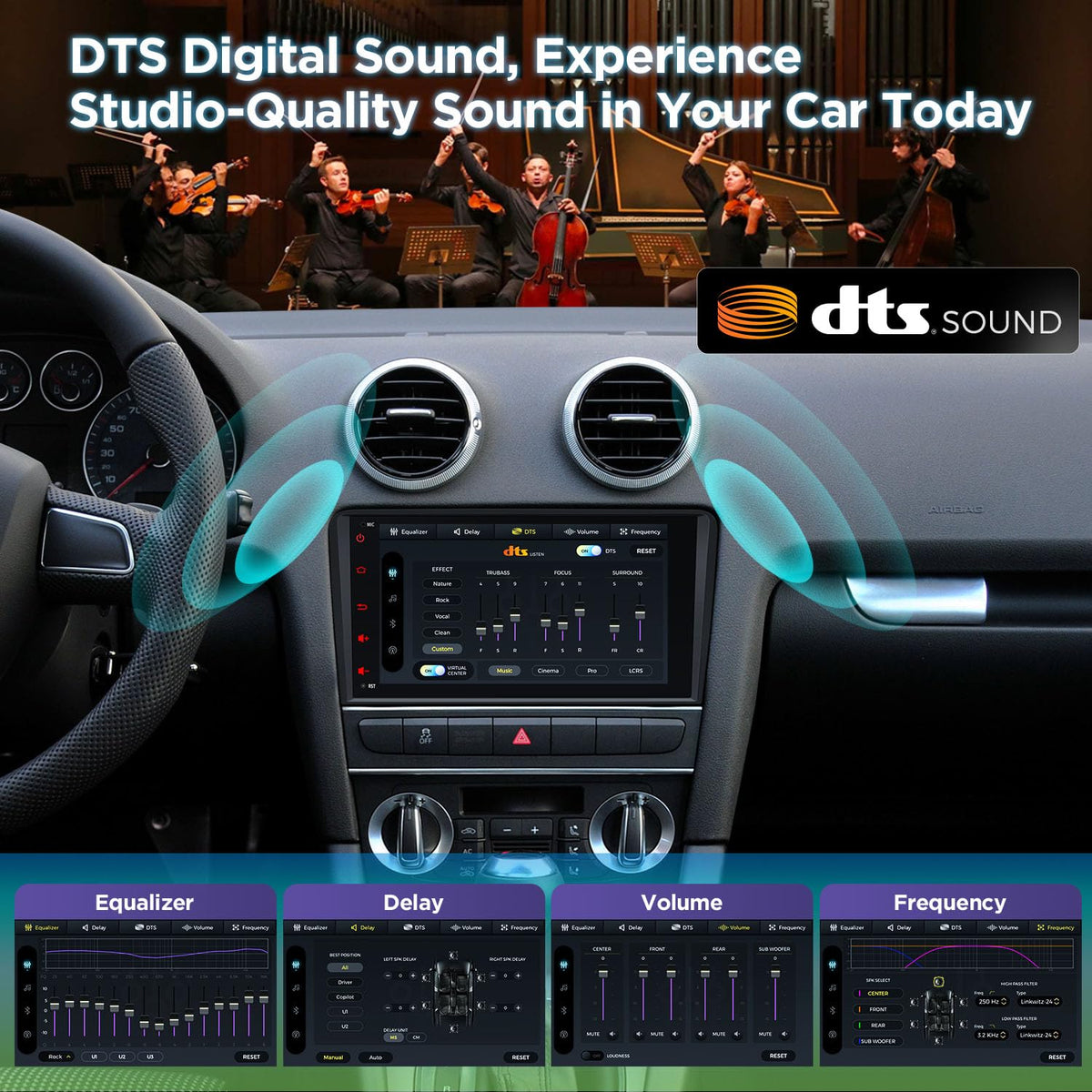 XTRONS Car Stereo for Audi A3 S3 RS3, Android 14 Qualcomm Octa Core 8GB+256GB Car Radio, 8 Inch IPS Touch Screen GPS Navigation for Car Bluetooth Head Unit Built-in DSP CarPlay Android Auto