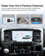 Android 14 Car Radio for Dodge Ram 1500 2500 3500 2013-2019 Auto AC, 8-Core 4+64GB Stereo with Wireless CarPlay Android Auto, 9” HD Touchscreen, 1080P Backup Camera, Physical Buttons, Dual Knobs