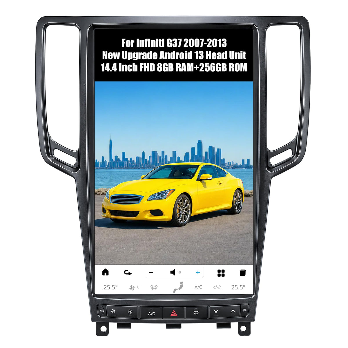 AuCar 14.4 Inch Touch Screen Android 13 Car Radio for Infiniti G37 2007-2013 Head Unit GPS Navigation Wireless Carplay Android Auto Stereo Multimedia Player 8GB RAM 128GB ROM, Carbon Fiber Trim