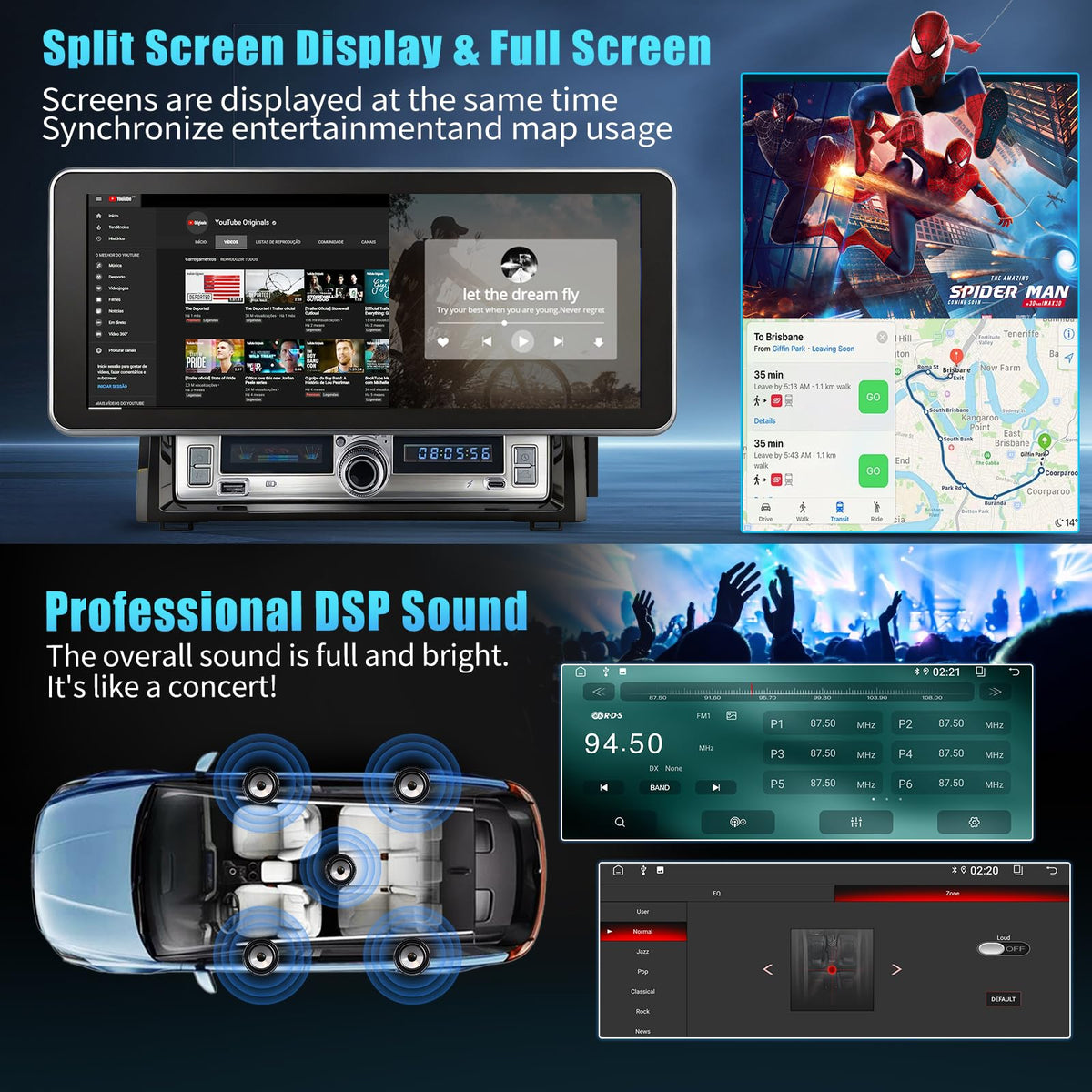 12.3 inch Car Radio for Toyota Tundra 2014-2021 Upgrade Carplay