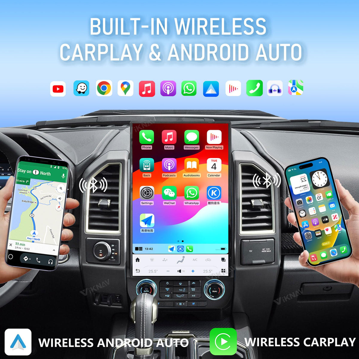 17.2 inch Android Radio Upgrade for Ford F150 2015 2016 2017 2018 2019 2020 Touch Screen Car Stereo Carplay Android auto Stereo (SYNC3)