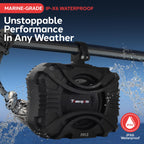 Pyle Powersport Subwoofer System - 10" Passive Subwoofer with Durable Weatherproof Housing - Compact 400W Car Sub Speaker with Quick-Mount Brackets for UTVs, Boats & Outdoor Vehicles - Black