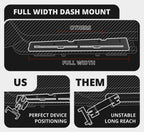 Tackform TRAXX Slim Track Dash Mount - Dual Phone Holders - Compatible with 2016-2023 Toyota Tacoma | All Metal - CNC Billet Aluminum | Full Width Bracket + Bezel Stiffeners | Red