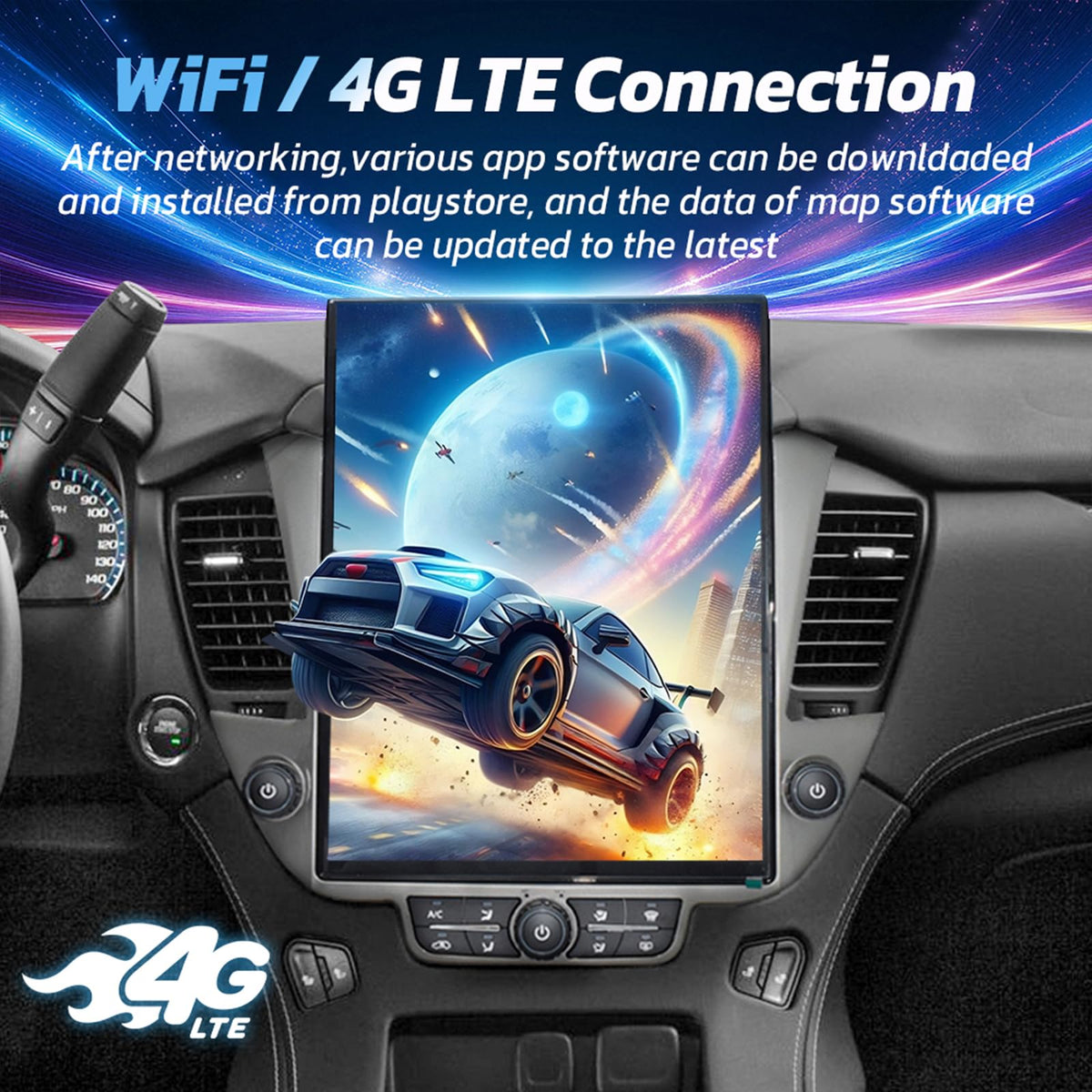 15.6 Inch 8G+128GB Qualcomm Android 13 Car Radio for Chevrolet Suburban Tahoe GMC Yukon 2014-2020 Stereo Upgrade Head Unit Multimedia Touch Screen Player GPS Navigation (for OEM 4-inch Screen)