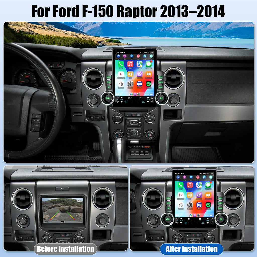 4+64G 9.7 inch Android 15 Car Radio Stereo for Ford F150 Raptor 2013–2014